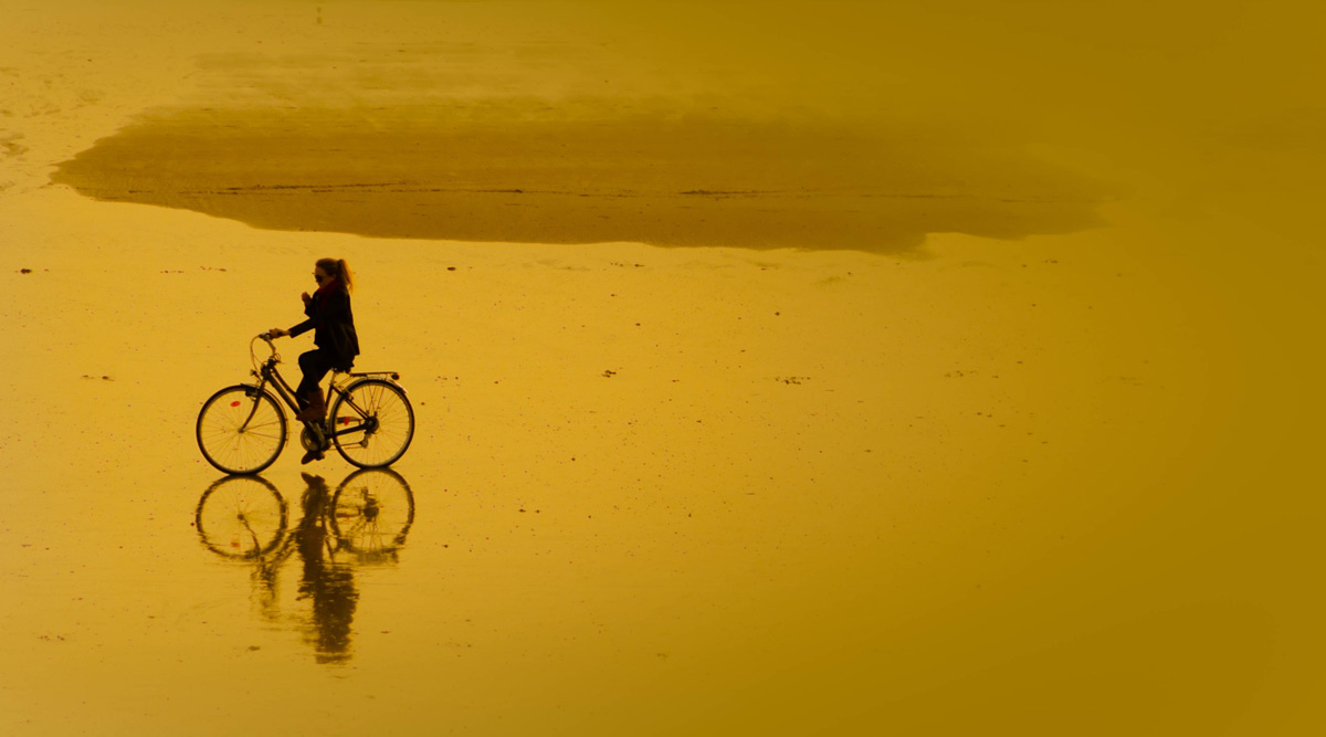 À bicyclette, tirage photo de Philippe Bruzac - artiste photographe de Midi-Minuit à Ploeren dans le Morbihan